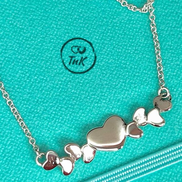 Tiffany's Paloma Picasso Modern Heart Pendant Necklace 529 Silver - 16” - 18” - Picture 7 of 15
